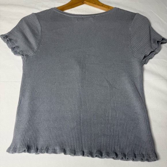 Abercrombie & Fitch Gray Ribbed Button-Down Top - Picture 5 of 8